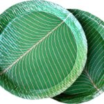 Leaf 12" Round Buffet Plate - Thread Stitching